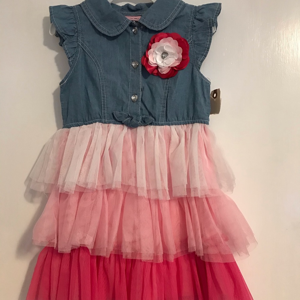 Denim and tulle dress